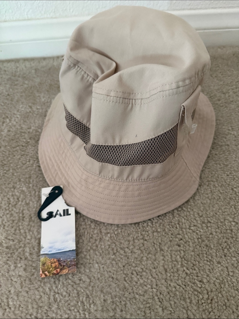 Breathable Tan Mesh Bucket Hat for Men -